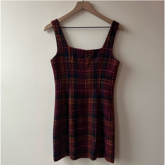 LPA Tweed Plaid Mini Dress size Medium - Picture 6 of 8